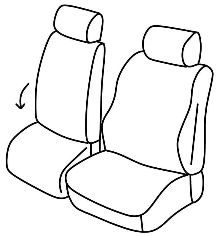 Set coprisedili Superior - Beige - su misura per Dacia Dokker Van (11/12>07/21) Dal 2018 - Renault Express Van (06/21>) Dal 2018