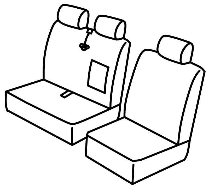 Set coprisedili Superior - Beige - su misura per Citroen Jumpy (01/07>03/16)  - Fiat Scudo (01/07>04/16)  - Peugeot Expert (01/07>03/16)