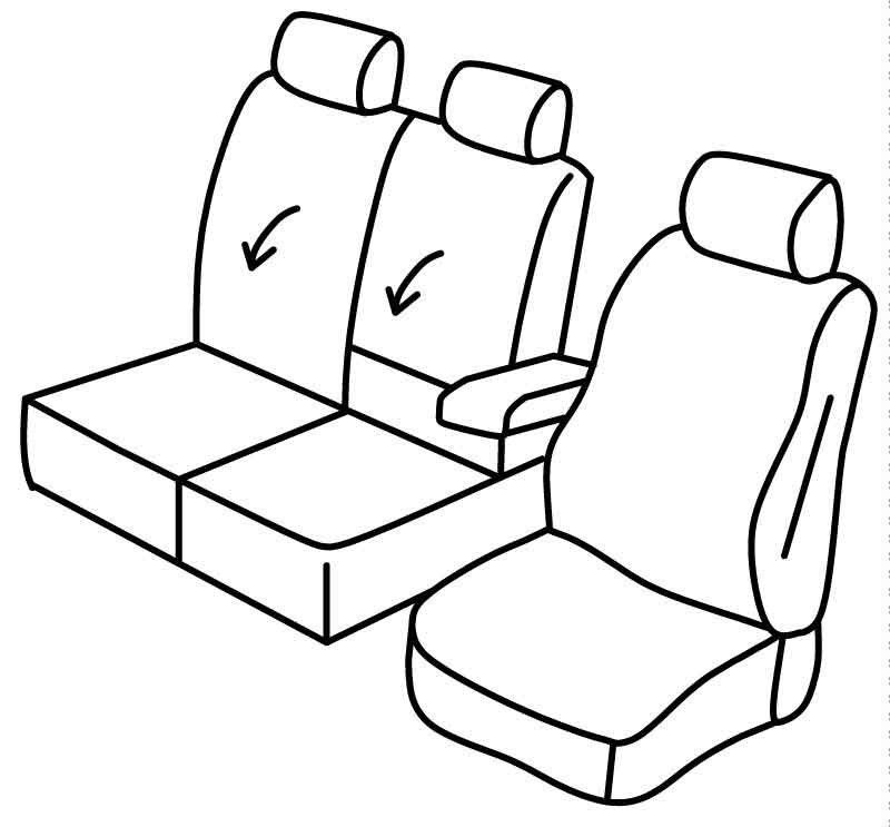 Set coprisedili Superior - Beige - su misura per Citroen Berlingo Van (06/18>)  - Opel Combo Cargo (09/18>)  - Peugeot Partner (09/18>)