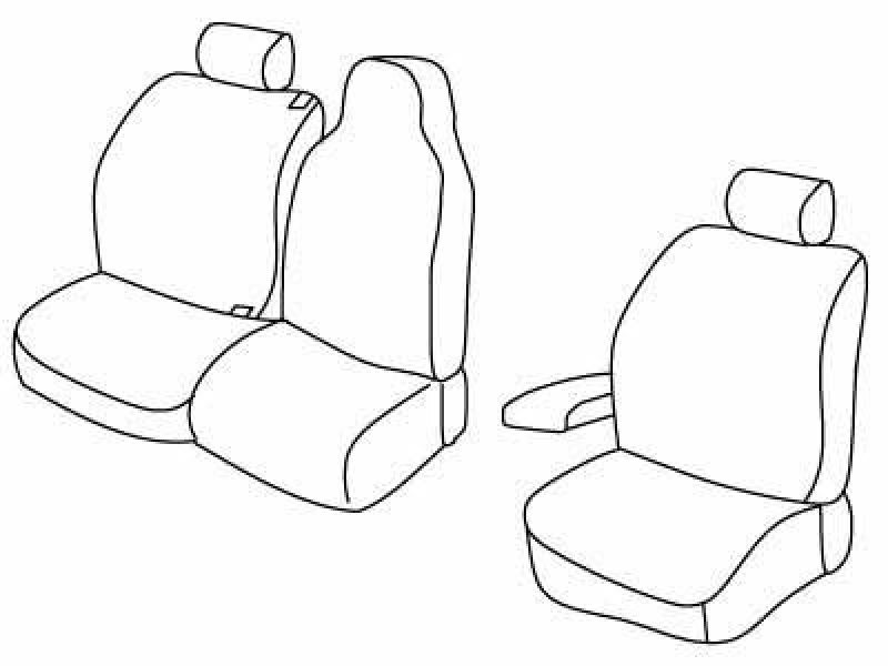 Set coprisedili Superior - Beige - su misura per Fiat Talento (05/16>)  - Opel Vivaro (01/14>02/19)  - Renault Trafic (06/14>)
