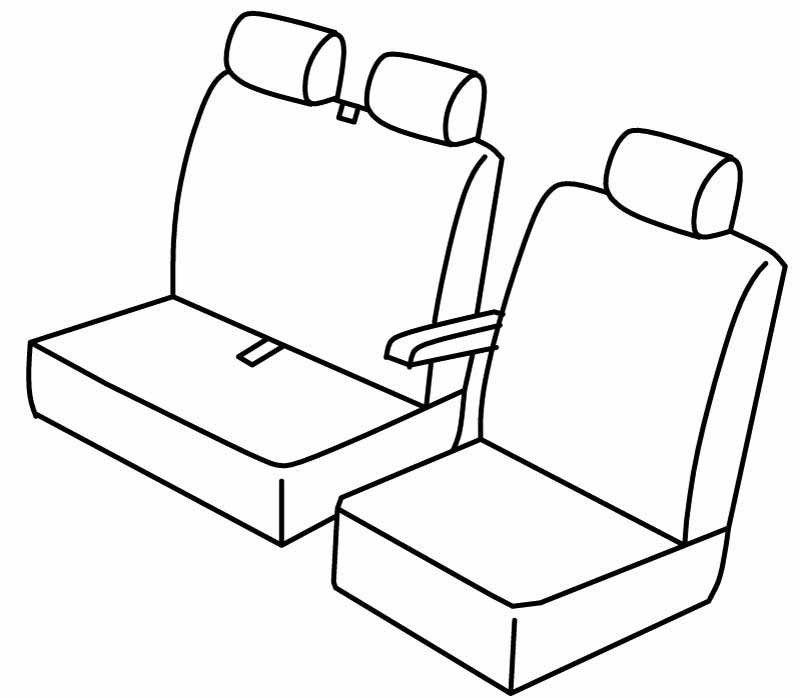 Set coprisedili Superior - Beige - su misura per Fiat Talento (05/16>)  - Opel Vivaro (01/14>02/19)  - Renault Trafic (06/14>)