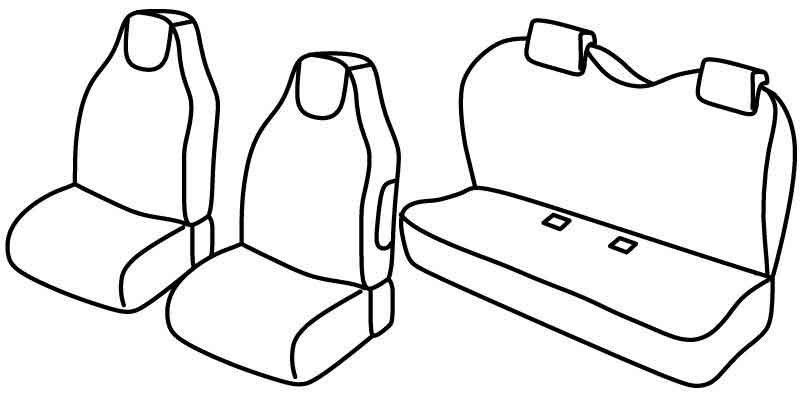 Set coprisedili Superior - Beige - su misura per Citroen C1 3p (05/05>02/12)  - Citroen C1 5p (05/05>02/12)  - Peugeot 107 3p (07/05>02/12)  - Peugeot 107 5p (07/05>02/12)  - Toyota Aygo 3p (09/05>02/12)  - Toyota Aygo 5p (09/05>02/12)