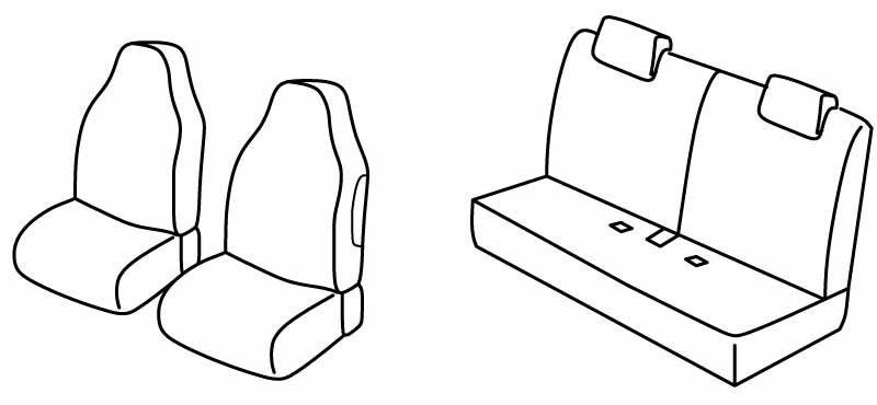 Set coprisedili Superior - Beige - su misura per Citroen C1 5p (06/14>12/21)  - Citroen C1 Airscape 5p (06/14>05/18)