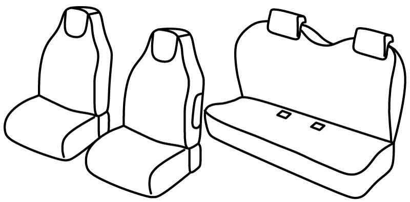 Set coprisedili Superior - Beige - su misura per Citroen C1 3p (03/12>05/14)  - Citroen C1 5p (03/12>05/14)  - Peugeot 107 3p (03/12>12/14)  - Peugeot 107 5p (03/12>12/14)  - Toyota Aygo 3p (03/12>05/14)  - Toyota Aygo 5p (03/12>05/14)