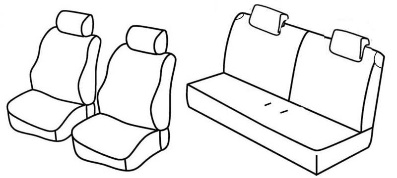 Set coprisedili Superior - Beige - su misura per Fiat Panda (09/03>01/12)  - Fiat Panda Classic (02/12>12/12)