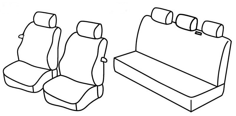 Set coprisedili Superior - Beige - su misura per Fiat Punto 3p (09/99>04/03) fino al 2001