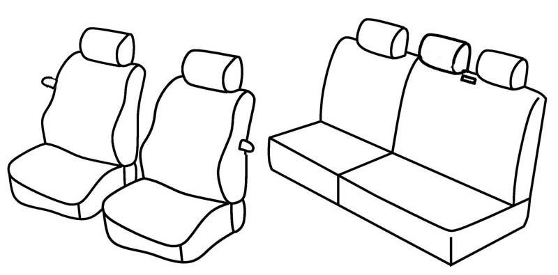 Set coprisedili Superior - Beige - su misura per Fiat Punto 3p (09/99>04/03) fino al 2001