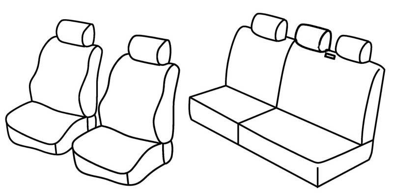 Set coprisedili Superior - Beige - su misura per Fiat Punto 5p (09/99>04/03) fino al 2001