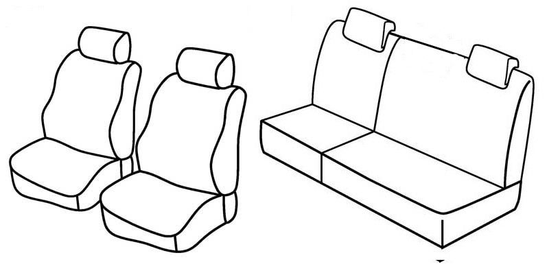Set coprisedili Superior - Beige - su misura per Fiat Punto 5p (09/99>08/09) dal 2001