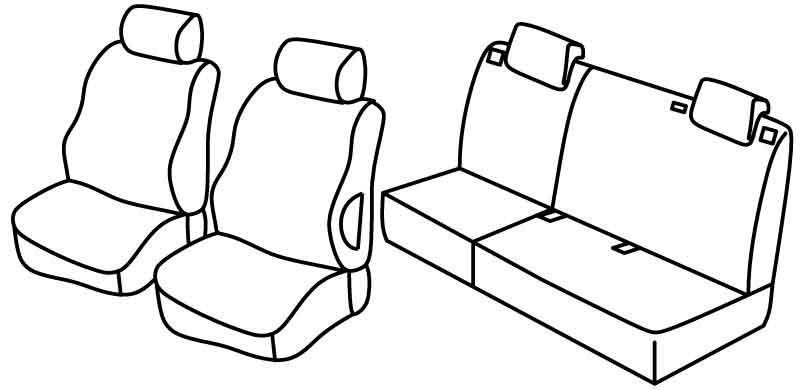 Set coprisedili Superior - Beige - su misura per Fiat Grande Punto 5p (09/05>04/12)  - Fiat Punto 5p (01/12>04/19)  - Fiat Punto Evo 5p (10/09>04/12)
