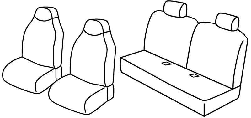 Set coprisedili Superior - Beige - su misura per Citroen C1 3p (05/05>02/12)  - Citroen C1 5p (05/05>02/12)  - Peugeot 107 3p (07/05>02/12)  - Peugeot 107 5p (07/05>02/12)  - Toyota Aygo 3p (09/05>02/12)  - Toyota Aygo 5p (09/05>02/12)