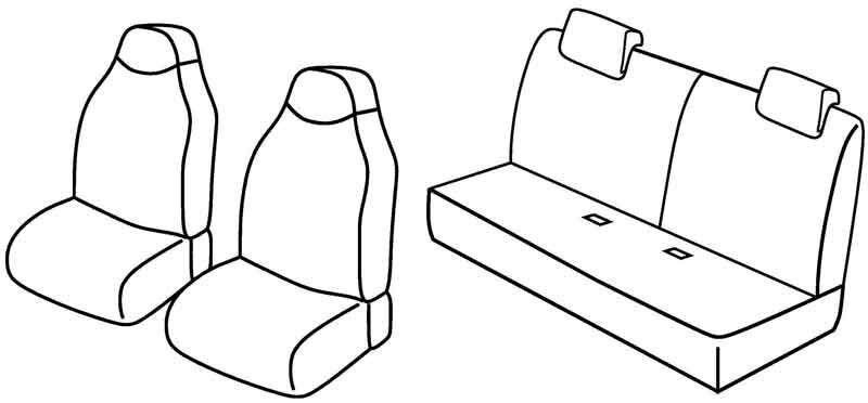 Set coprisedili Superior - Beige - su misura per Citroen C1 3p (03/12>05/14)  - Citroen C1 5p (03/12>05/14)  - Peugeot 107 3p (03/12>12/14)  - Peugeot 107 5p (03/12>12/14)  - Toyota Aygo 3p (03/12>05/14)  - Toyota Aygo 5p (03/12>05/14)