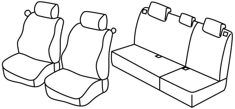 Set coprisedili Superior - Nero/Blu - su misura per Renault Clio II Storia (10/05>12/10)