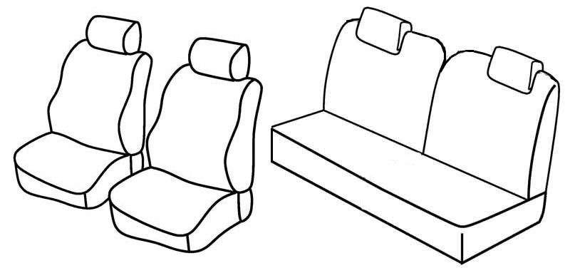 Set coprisedili Superior - Beige - su misura per Citroen C2 (10/03>03/10) Tonic