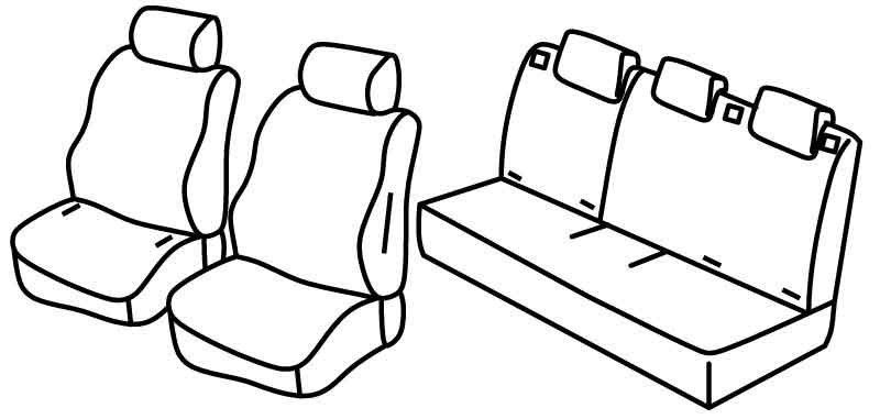 Set coprisedili Superior - Beige - su misura per Citroen C3 (11/16>) Feel, Pure tech