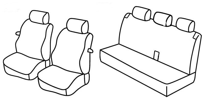 Set coprisedili Superior - Nero/Rosso - su misura per Fiat Bravo (10/95>10/01)