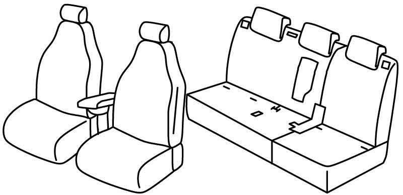 Set coprisedili Superior - Beige - su misura per Fiat 500L Cross (06/17>12/22)  - Fiat 500L Trekking (11/13>05/17)