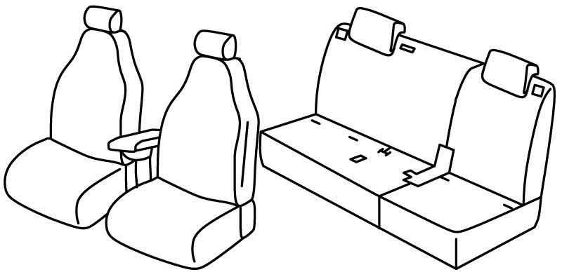 Set coprisedili Superior - Beige - su misura per Fiat 500L Cross (06/17>12/22)  - Fiat 500L Trekking (11/13>05/17)