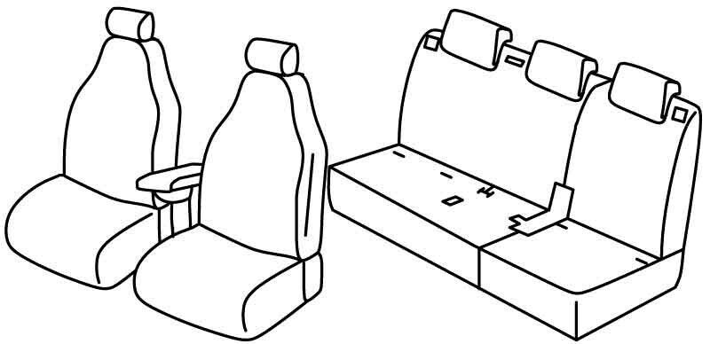 Set coprisedili Superior - Beige - su misura per Fiat 500L Cross (06/17>12/22)  - Fiat 500L Trekking (11/13>05/17)