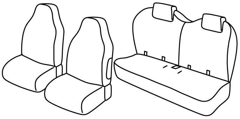 Set coprisedili Superior - Beige - su misura per Citroen C1 5p (06/14>12/21)  - Peugeot 108 5p (06/14>12/21)  - Toyota Aygo 5p (06/14>12/21)