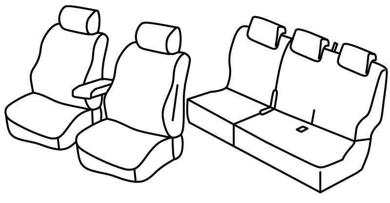 Set coprisedili Superior - Beige - su misura per Dacia Dokker (02/17>07/21)
