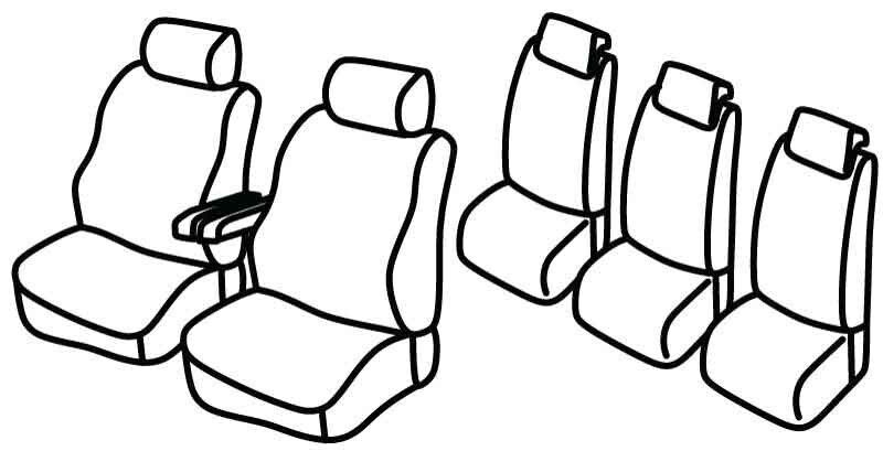 Set coprisedili Superior - Beige - su misura per Citroen Berlingo Multispace (04/08>08/18)  - Peugeot Partner Tepee (05/08>08/18)