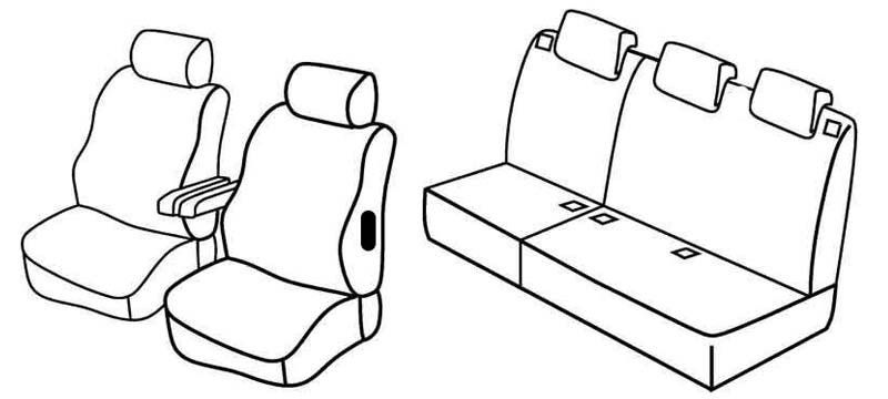 Set coprisedili Superior - Beige - su misura per Citroen Berlingo Multispace (04/08>08/18)  - Peugeot Partner Tepee (05/08>08/18)