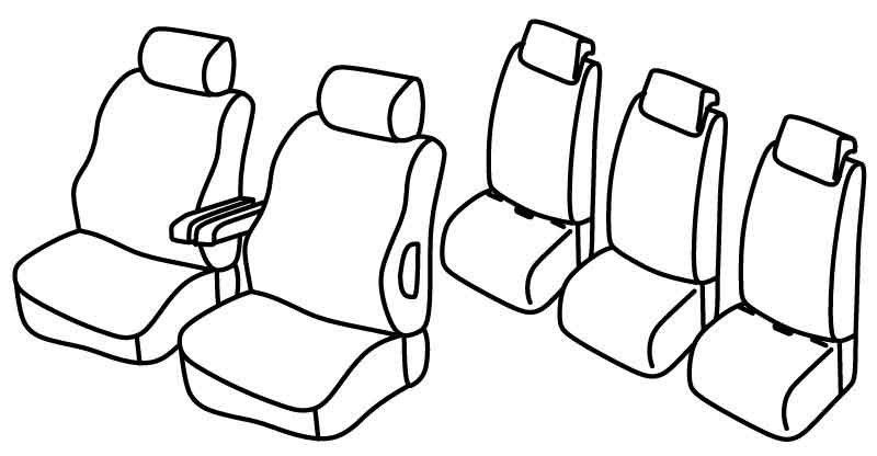 Set coprisedili Superior - Beige - su misura per Citroen Berlingo Multispace (04/08>08/18) XTR - Peugeot Partner Tepee (05/08>08/18) XTR