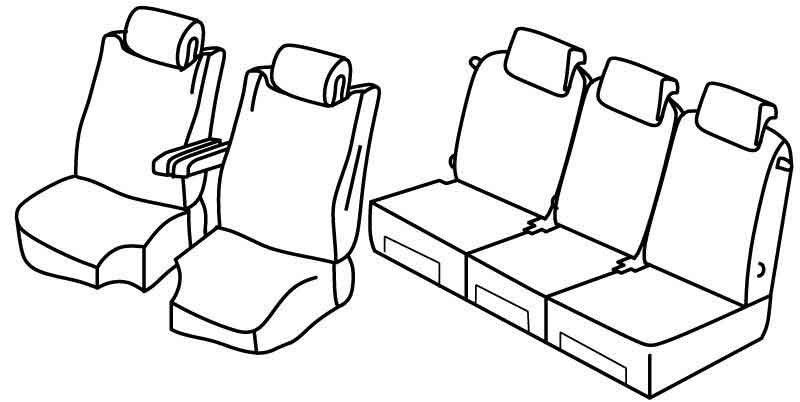 Set coprisedili Superior - Beige - su misura per Citroen C4 Grand Picasso (10/13>05/16) Space Tourer