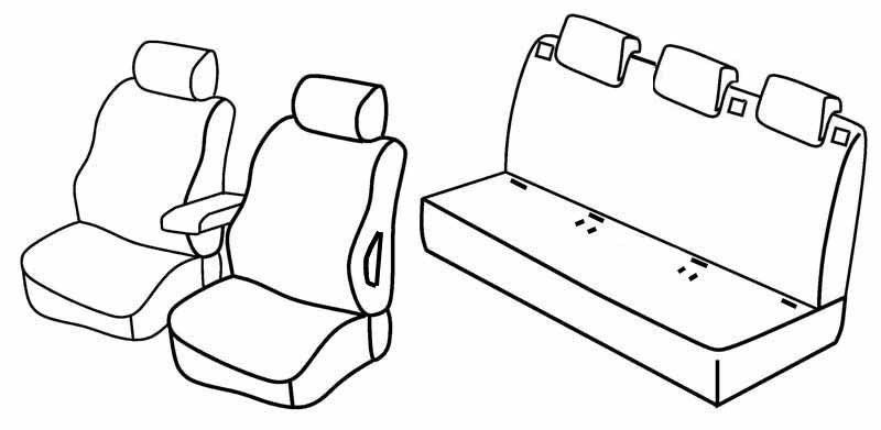 Set coprisedili Superior - Beige - su misura per Citroen Nemo 5p (12/08>03/14)  - Fiat Qubo 5p (09/08>05/16)  - Peugeot Bipper Tepee (03/09>12/17)