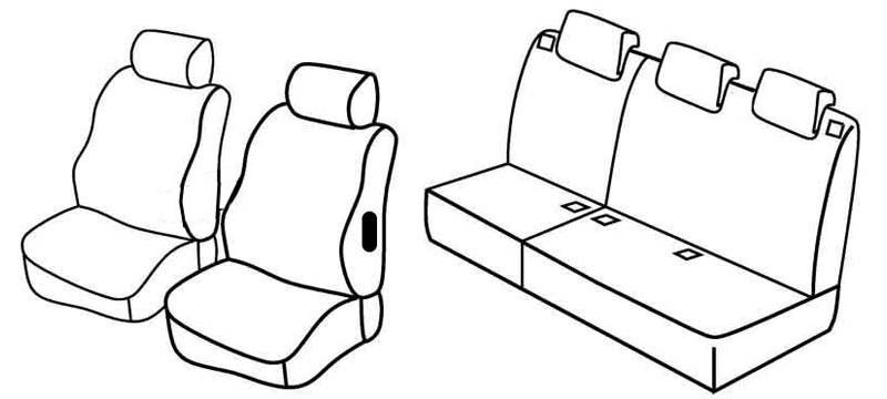 Set coprisedili Superior - Beige - su misura per Citroen Berlingo Multispace (04/08>08/18)  - Peugeot Partner Tepee (05/08>08/18)