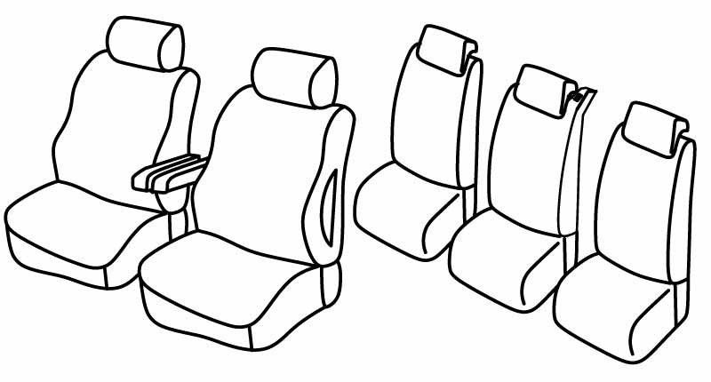 Set coprisedili Superior - Beige - su misura per Citroen C8 (11/02>12/13) fino al 2008 - Fiat Ulysse (06/02>12/10) fino al 2008 - Lancia Phedra (09/02>11/10) fino al 2008 - Peugeot 807 (10/02>01/08)