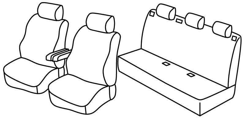 Set coprisedili Superior - Beige - su misura per Citroen Berlingo Multispace (04/08>08/18)  - Peugeot Partner Tepee (05/08>08/18)