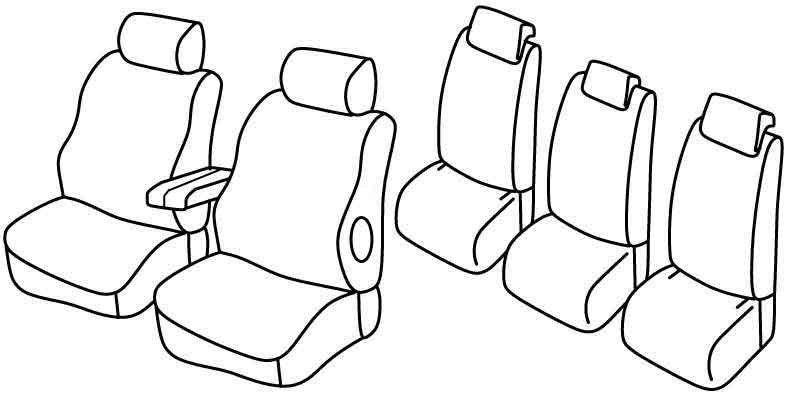 Set coprisedili Superior - Beige - su misura per Citroen Berlingo Multispace (04/08>08/18)  - Peugeot Partner Tepee (05/08>08/18)