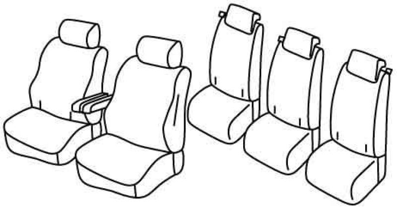 Set coprisedili Superior - Beige - su misura per Citroen Berlingo M (09/18>01/22)  - Citroen Berlingo XL (09/18>01/22)  - Peugeot Rifter (08/18>01/22)  - Citroen E-Berlingo XL (02/22>)  - Peugeot E-Rifter Standard (02/22>)