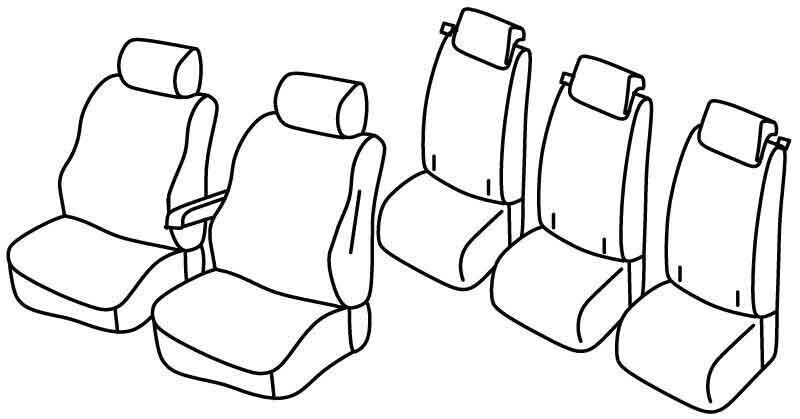Set coprisedili Superior - Beige - su misura per Citroen Berlingo M (09/18>01/22)  - Opel Combo Life (01/18>01/22)  - Opel Combo E-Life (02/22>)  - Opel Combo E-Life XL (02/22>)