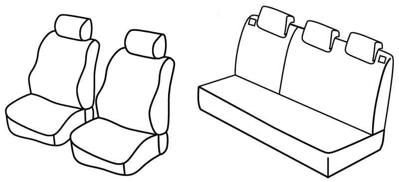 Set coprisedili Superior - Beige - su misura per Dacia Logan MCV 5p (10/13>09/21) Ambiance, Laureate