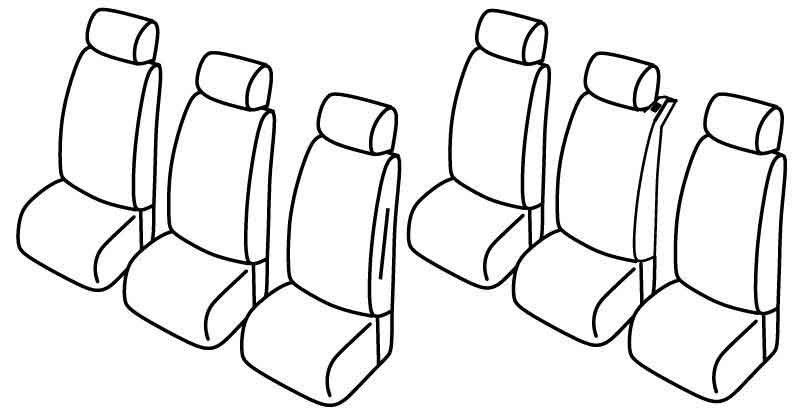 Set coprisedili Superior - Beige - su misura per Fiat Multipla (11/98>12/10)