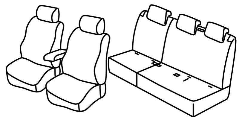 Set coprisedili Superior - Beige - su misura per Fiat Doblò 5p (01/10>05/20)  - Opel Combo Tour (04/12>12/17)