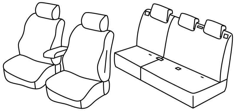 Set coprisedili Superior - Beige - su misura per Ford Ecosport (02/18>) Lounge, Active