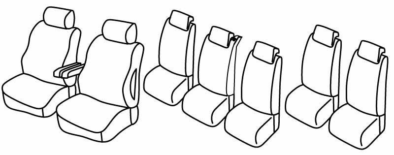 Set coprisedili Superior - Beige - su misura per Citroen C8 (11/02>12/13) fino al 2008 - Fiat Ulysse (06/02>12/10) fino al 2008 - Lancia Phedra (09/02>11/10) fino al 2008 - Peugeot 807 (10/02>01/08)