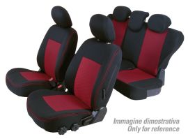 Set coprisedili Superior - Nero/Rosso - su misura per Volkswagen Polo 3p (05/14>09/17) Trendline, Family