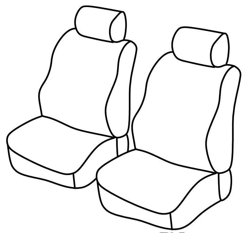 Set coprisedili Superior - Nero/Grigio - su misura per Ford Transit Custom (10/12>12/17)