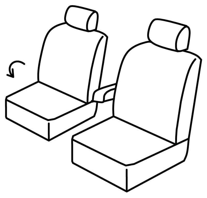 Set coprisedili Superior - Nero/Blu - su misura per Ford Transit Connect (06/02>10/13)