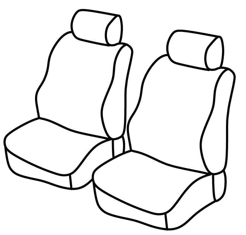 Set coprisedili Superior - Nero/Blu - su misura per Ford Transit Connect (06/02>10/13)