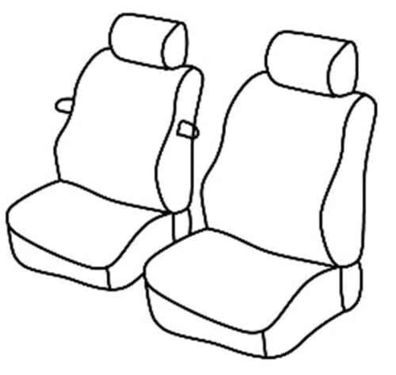 Set coprisedili Superior - Grigio/Nero - su misura per Renault Kangoo (02/08>05/21) Maxi - Renault Kangoo Express (06/21>) Maxi