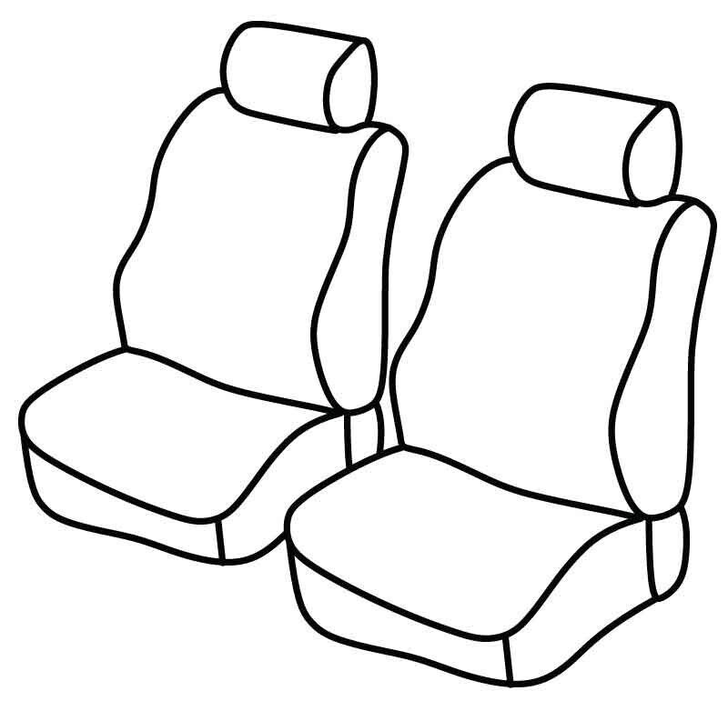 Set coprisedili Superior - Nero/Rosso - su misura per Renault Kangoo (08/97>01/08) dal 2004