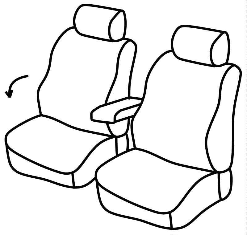 Set coprisedili Superior - Grigio/Nero - su misura per Renault Kangoo (02/08>05/21)  - Renault Kangoo Express (06/21>)