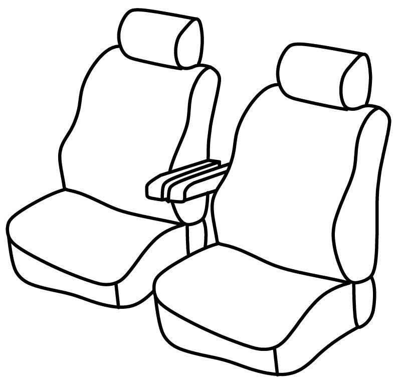 Set coprisedili Superior - Nero/Blu - su misura per Volkswagen Transporter T5 (04/03>03/15)