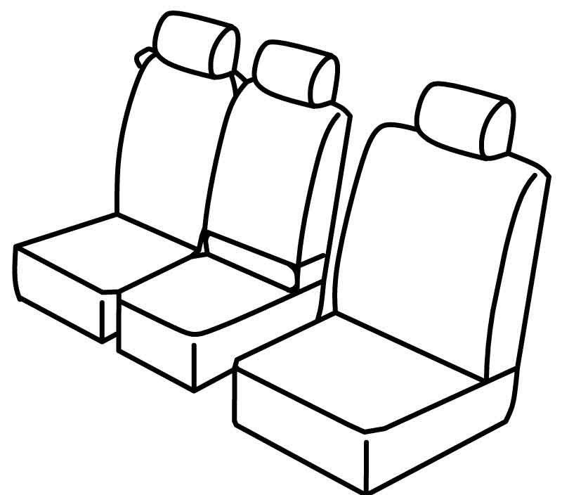Set coprisedili Superior - Nero/Rosso - su misura per Ford Transit Connect (11/13>03/17)